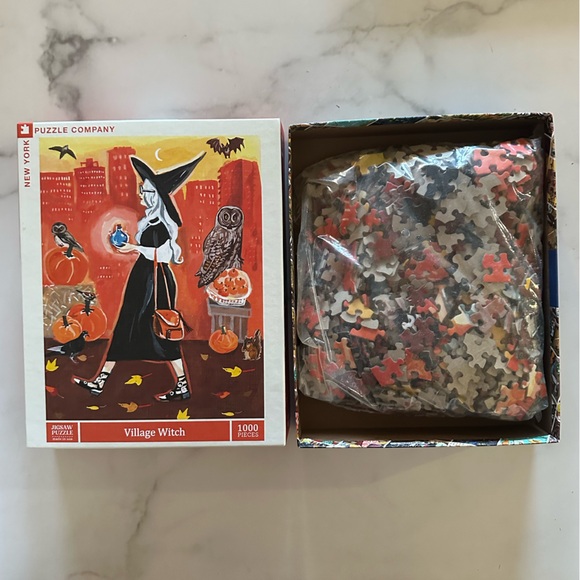 NY Puzzle Company - Village Witch 1000 Piece Halloween Jigsaw Puzzle - Picture 3 of 4